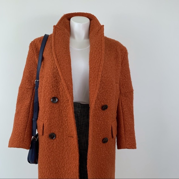 rust boucle coat